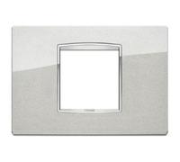 VIMAR EIKON - PLACCA CLASSIC 2M CENTRALI ARGENTO