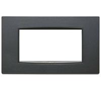 Vimar 20654.15 Placca Classic 4 Moduli, Metallo Verniciato Bright e Cornice Grigia, Antracite Matt