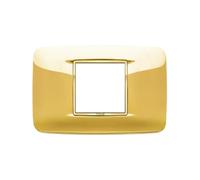 VIMAR EIKON - PLACCA ROUND 2M CENTRALI ORO LUCIDO