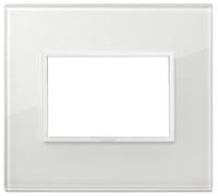 Vimar Eikon Serie EVO - placca 3 moduli in vetro serie Eikon Bianco totale diamante