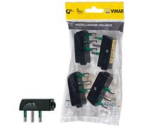 Vimar FP00207 Spina grande piatta a squadra SICURY 2P+T 16 A 250 V~ 4 pezzi, standard italiano tipo SPA17, uscita cavo 90°