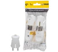 Vimar FP00230.B Spina SCHUKO 2P+T 16 A 250 V~ 4 pezzi, standard tedesco, uscita cavo assiale, bianco