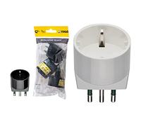 Vimar FP00303 Adattatore semplice SICURY 250 V~ 3 pezzi, spina grande 2P+T 16A standard IT tipo S17 & RI.00302B Adattatore semplice SICURY 250 V, spina piccola 2P+T 10 A standard italiano