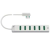 Vimar FP00402.C.B multipresa 6 prese 10A spina piatta 10A cavo 1.5m, bianco