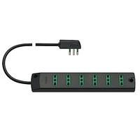 VIMAR FP00406.C presa mobile multipla 6 Uscite con sistema SICURY P11, cavo 1.5 metri, spina piatta ricollegabile SPA11, Nero