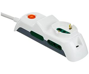 Vimar FP00515.C.B Presa multipla con 2 USB e interruttore luminoso, 2 Biprese Sicury, 1 presa universale