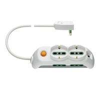 Vimar Multipresa FP00521.L.B 2 Schuko+4 Bipasso Sicury Cavo 3 m Interruttore Bianco