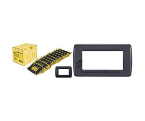 Vimar Idea 0T16763.15 Placca Rondò 3 moduli in tecnopolimero, 10 pezzi, grigio grafite & Vimar Placca Rond 4 m, Grigio Grafite