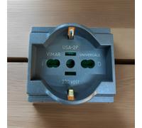 VIMAR IDEA 16210 PRESA SCHUKO UNIVERSALE USA-2P BIPASSO 10/16 A 250V GRIGIO