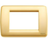 VIMAR IDEA 16753.33 PLACCA 3 POSTI METALLO PRESSOFUSO ORO OPACO RONDO'