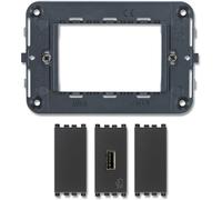 Vimar Idea kit supporto 3M+USB 5 V 1,5 A colore grigio Grigio