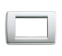 Placca Vimar Idea Rondo 3 Moduli Argento metallizzato 16753.21