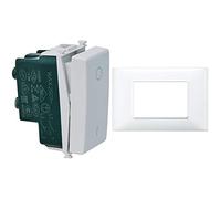VIMAR Interruttore Illuminabile 2p 16ax Della Serie Plana Bianco & 14653.01 Placca 3 Moduli, Bianco