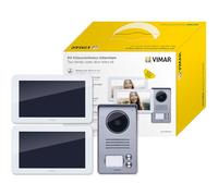 Vimar K40916 Kit Videocitofono 7" Touch Screen Bifamiliare Con Alimentatore Multispina, Grigio, 11.36 x 18.88 x 1.84 cm; 1.88 Kg