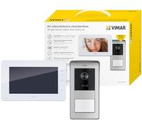 VIMAR K42930 Videocitofono monofamiliare alimentatore DIN e targa RFID | Kit videocitofono 7" vivavoce monofamiliare con posto esterno RFID e alimentatore DIN 24 V