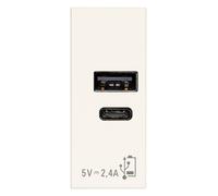 VIMAR LINEA 30292.ACB Alimentatore USB A+C 5V 2,4A bianco