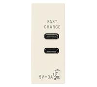 Alimentatore USB C+C 5V 3A canapa serie Linea vimar 30292.CCC