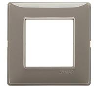 Placca 2M Reflex cenere scatola rotonda Vimar Plana 14642.40