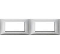 Vimar Placca 4 m, Argento Metallizzato (Confezione da 2)