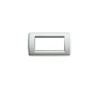 VIMAR PLACCA 4 MODULI RONDO' IN METALLO ARGENTATA SERIE IDEA 16754.21