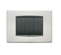 Vimar - Placca Classic 3 moduli in metallo Serie Eikon colore Cromo Satinato 20653.23