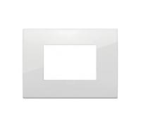 VIMAR PLACCA Classic ARKE' 3 MODULO Metallo Polar Total Look DIAFRAMMA Bianco 19653.B06
