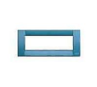 Vimar - Placca classica 6 moduli in metallo Serie Idea colore turchese 16736.06
