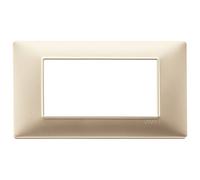Vimar Placca Plana 4 moduli in tecnopolimero Champagne opaco 14654.22