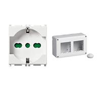 Vimar Presa 2Pcon T 16A Universale, Bianco & Contenitore Ip40 4 m, 2x2