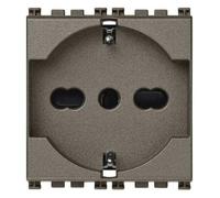 VIMAR ARKE' PRESA 2P+T 16A STANDARD ITALIANO 2M METAL 19210.M