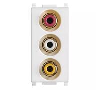 VIMAR PLANA 14335 Presa con 3 connettori RCA bianco