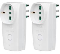 VIMAR Presa intelligente WiFi 00335.B, adattatore multiplo compatibile con Alexa e Google home, spina 16A, presa universale da 16A, comando vocale e telecomando con App View, Bianco (Confezione da 2)