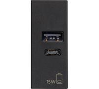 Alimentatore USB Vimar Linea A+C 5V 15W 3A Nero 30292.AC15G