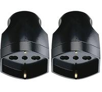 Vimar Ri.00225N Presa Mobile Sicury Grande 2P+T 16 A 250 V~ Universale Standard Italiano P40, Uscita Cavo Assiale, Nero (Confezione da 2)