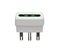 Vimar RI.00300B Adattatore semplice SICURY 250 V~, bianco - max 1500 W - spina 2P+T 16 A standard italiano tipo S17 - Bpresa 2P+T 16 A standard italiano tipo P17/11