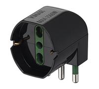 Vimar RI.00305 Adattatore Semplice SICURY 250 V~ sfalsato-Max 1500 W, Spina Astandard Italiano S17, Una Presa 2P+T 16 A Universale standarditaliano Tipo P40 a 90°, Nero