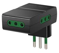 VIMAR RI.00310 Adattatore Multiplo salvaspazio SICURY 250 V, Spina Piccola 10 Tipo S11, Tre Prese 2P+T 10A Standard Italiano, nero