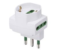 Vimar RI.00314.B Adattatore Multiplo con sistema SICURY, sfalsato verticale, 2 Bpresa P17/11, 1 presa P40, Bianco