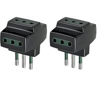 Vimar RI.00320N Adattatore elettrico a 3 uscite multispina S11+3P11 nero (Confezione da 2)