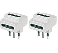 Vimar RI.00321B Adattatore multiplo SICURY 250 V~, spina grande 2P+T 16 A standard italiano tipo S17, tre Bpresa 2P+T 16 A standard italiano tipo P17/11 (Confezione da 2)
