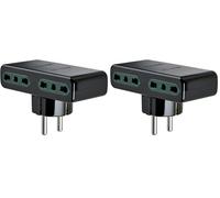 Vimar RI.01166N Adattatore multispina a 4 uscite, spina S31, 4 prese P17/11, nero (Confezione da 2)