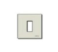 Placca 1 modulo alluminio scatto oro scatola tonda - serie Vimar 8000