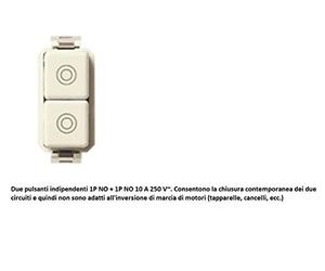 Vimar Serie 8.000 - Pulsante doppio 1 polo no 10 a serie 8000