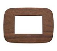 Vimar serie Arke - Cornice rotonda 3 moduli legno noce