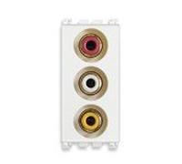 Vimar Serie Arke - Presa 3 ingressi RCA bianco