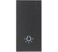 Vimar - Serie Arke, tasto a un modulo con simbolo della lampadina, colore grigio