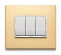 Vimar Serie Eikon Evo - Placca 4 Moduli Alluminio Serie Eikon Oro Satinato