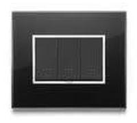 Vimar Serie Eikon Evo - Placca 4 Moduli vetro Serie Eikon nero diamante