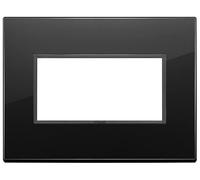 Vimar Serie Eikon Evo - Placca 4 Moduli vetro Serie Eikon nero Total diamante