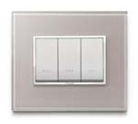 Vimar Serie Eikon Evo - Placca 7 Moduli vetro Serie Eikon Grigio Perla